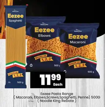 Super Save Eezee Pasta Range (Macaroni, Elbows, Screws, Spaghetti, Penne) 500G (Noodle King Rebate) offer