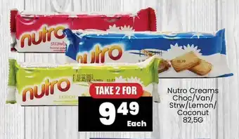 Nutro Creams Choc/Van/ Strw/Lemon/ Coconut 82,5G