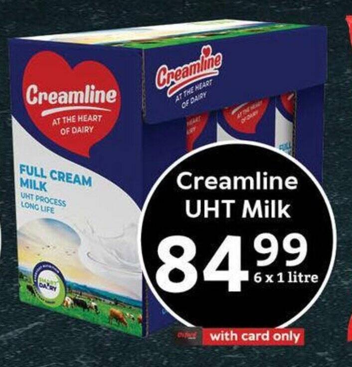 Creamline UHT Milk 6 x 1 litre offer at Oxford Freshmarket