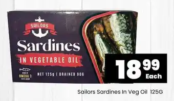 Sailors Sardines In Veg Oil 125G