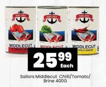Sailors Middlecut Chilli/Tomato/ Brine 400G