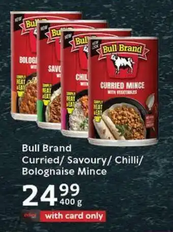 Bull Brand Curried/ Savoury/ Chilli/ Bolognaise Mince
