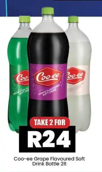 Coo-ee Grape Flavoured Soft Drink Bottle 2lt