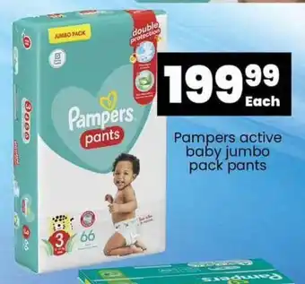 Super Save Pampers active baby jumbo pack pants offer