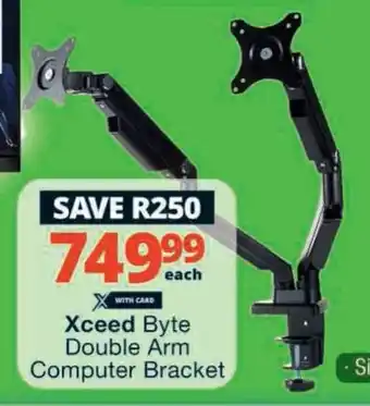 Checkers Hyper Xceed Byte Double Arm Computer Bracket offer