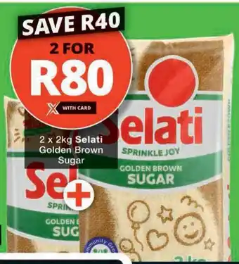 Checkers Hyper 2 x 2kg Selati Golden Brown Sugar offer