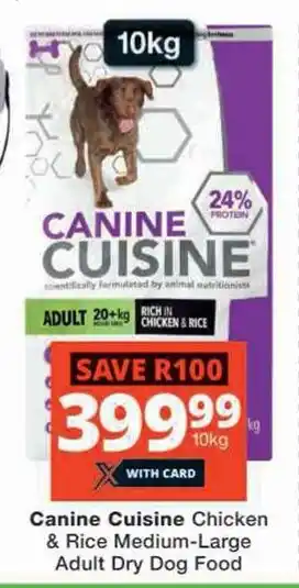 Checkers Hyper Canine Cuisine Chicken & Rice Medium-Large Adult Dry Dog Food offer