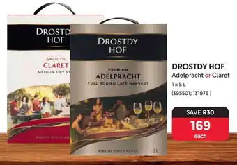 Makro DROSTDY HOF Adelpracht or Claret 1x5L offer