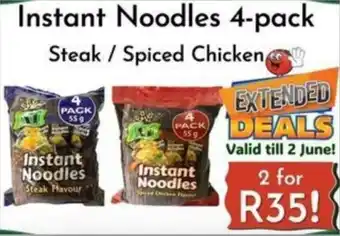 Foodeez Instant Noodles 4-pack Steak/Spiced Chicken offer