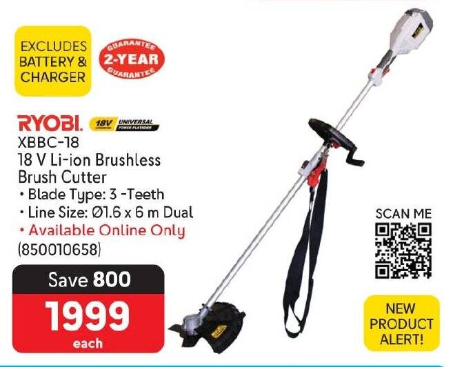 RYOBI XBBC18 18 V Liion Brushless Brush Cutter offer at Makro