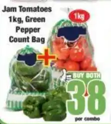 Jam Tomatoes 1kg, Green Pepper Count Bag