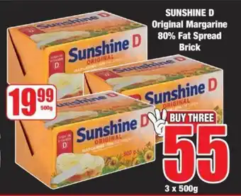 SUNSHINE D Original Margarine 80% Fat Spread Brick