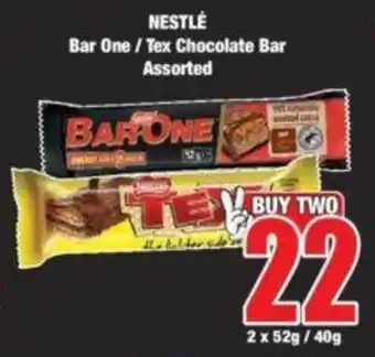 Boxer NESTLÉ Bar One/Tex Chocolate Bar Assorted offer