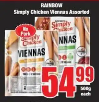 Boxer RAINBOW Simply Chicken Viennas Assorted offer