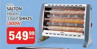 SALTON Heater 3 BAR SHH25 1800W