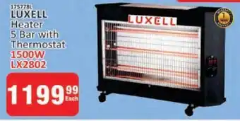 LUXELL Heater 5 Bar with Thermostat 1500W