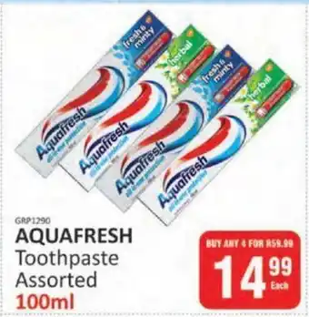 KitKat Cash and Carry AQUAFRESH Toothpaste Assorted 100ml offer