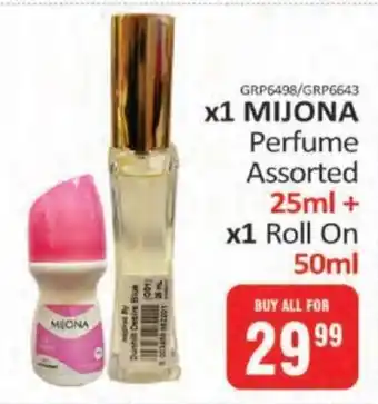 KitKat Cash and Carry x1 MIJONA Perfume Assorted 25ml + x1 Roll On 50ml offer