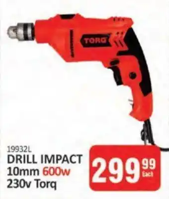 DRILL IMPACT 10mm 600w 230v Torq