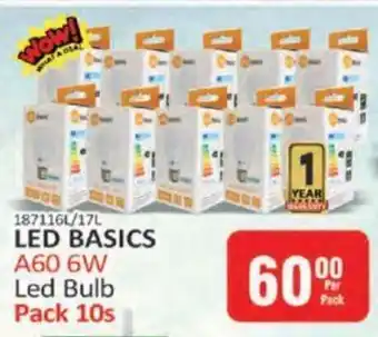 LED BASICS A60 6W Led Bulb Pack 10s