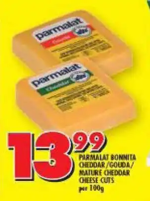 Shoprite PARMALAT BONNITA CHEDDAR/GOUDA/ MATURE CHEDDAR CHEESE CUTS per 100g offer