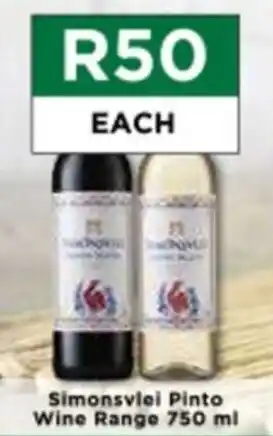 Food Lover's Market Simonsvlei Pinto Wine Range 750ml offer