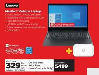 HiFi Corp Lenovo IdeaPad 1 Celeron Laptop offer