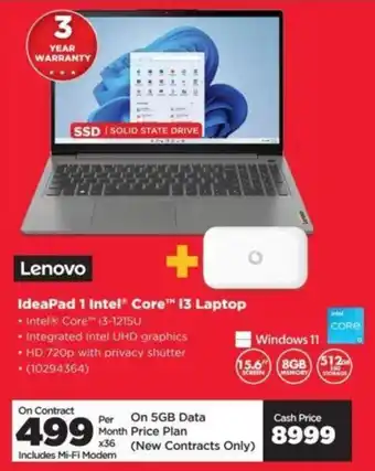 HiFi Corp Lenovo IdeaPad 1 Intel Core i3 Laptop offer