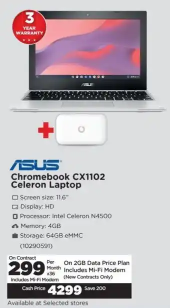 HiFi Corp ASUS Chromebook CX1102 Celeron Laptop offer