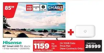 HiFi Corp Hisense 85" Smart UHD TV offer