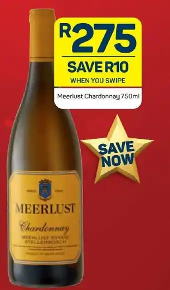 Pick n Pay Liquor Meerlust Chardonny 750ml offer