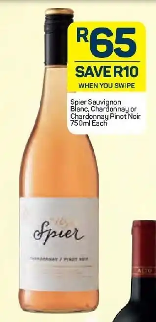 Pick n Pay Liquor Spier Sauvignon Blanc, Chardonnay or Chardonnay Pinot Noir 750ml offer