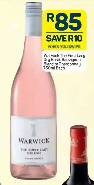 Pick n Pay Liquor Warwick The First Lady Dry Rosé Sauvignon Blanc or Chardonnay 750ml offer