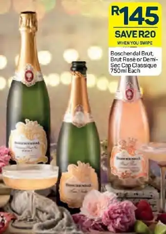 Pick n Pay Liquor Boschendal Brut, Brut Rosé or Demi-Sec Cap Classique 750ml offer