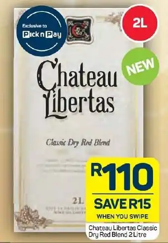 Chateau Libertas Classic Dry Red Blend 2L