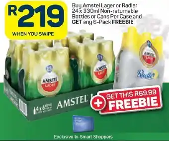 Pick n Pay Liquor Amstel Lager or Radler 24x330ml offer