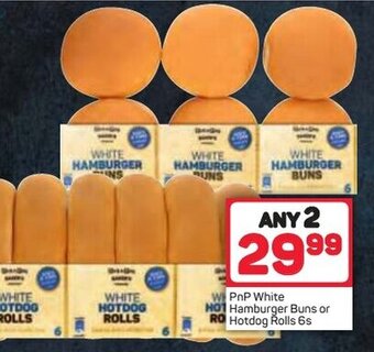 Pick n Pay PnP White Hamburger Buns or Hotdog Rolls 6s offer