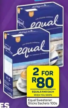 Equal Sweetener Sticks Sachets 100s