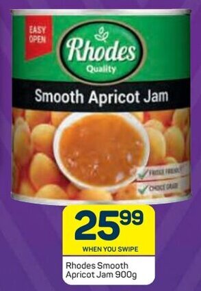 Pick n Pay Rhodes Smooth Apricot Jam 900g offer