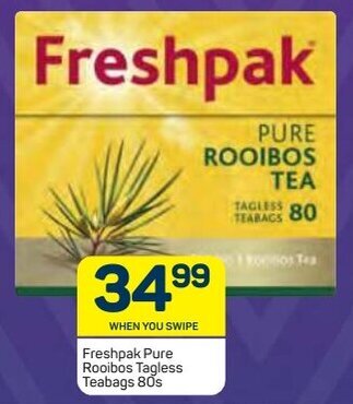 Pick n Pay Freshpak Pure Rooibos Tagless Teabag 80s offer