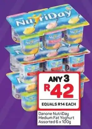 Pick n Pay Danone NutriDay Medium Fat Yoghurt 6x100g offer