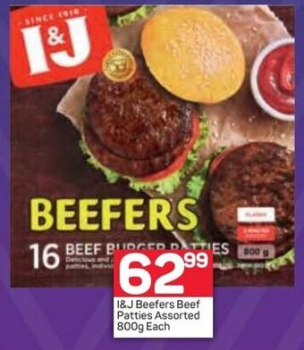 Pick n Pay I&J Beefers Beef Patties 800g offer
