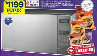 Pick n Pay Russell Hobbs Mirror Finish Electronic Microwave Oven 20L offer