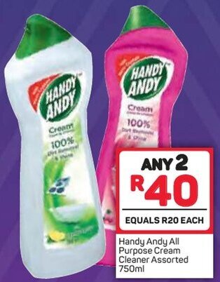 Pick n Pay Handy Andy All Purpose Cream Cleaner Assorted 750ml offer