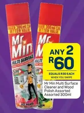 Pick n Pay Mr Min Multi Surface Cleaner and Wood Polish Assorted 300ml offer