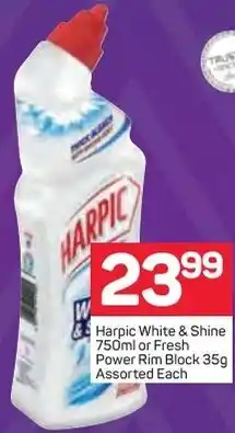 Pick n Pay Harpic White & Shine 750ml or Fresh Power Rim Block 35g Assorted offer
