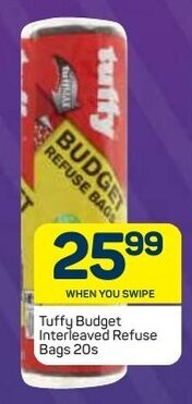 Pick n Pay Tuffy Budget Interleaved Refuse Bags 20s offer