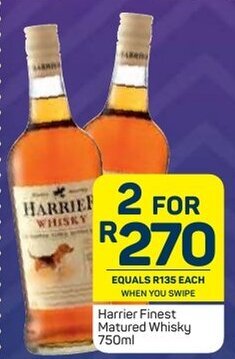 Pick n Pay Harrier Finest Matured Whisky 750ml offer