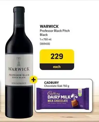 Makro WARWICK Professor Black Pitch Black 1x750ml + CADBURY Chocolate Slab 150g offer