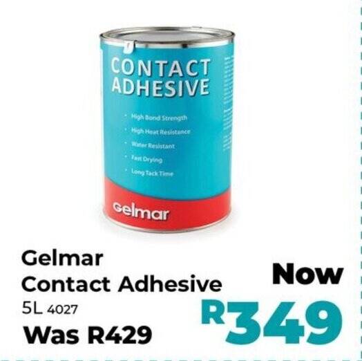 Gelmar Contact Adhesive 5L offer at Gelmar
